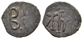 RHODES. Local emissions. Gavalas successors (1250-1309). AE Follaro.

Obv: Monogram.
Rev: BC

cf. Kasdagli, 1573-1581; Schl. Pl. XIX, 19.

Very rare.
...