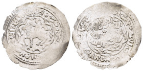 ISLAMIC. Yemen. Rasulids. an-Nâsir Salâh ad-dîn Ahmad (AH 803-827 / AD 1400-1424. Dirham (AH 805). Ta'izz. Horseman with falcon on his left arm to lef...