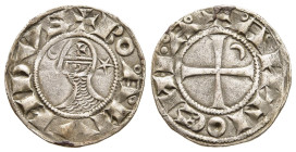 CRUSADERS. Antioch. Bohémond III (1163-1201). Denier.

Obv: +BO°A°MVNDVS.
Helmeted head left; crescent to left, star to right.
Rev: +°A°NTIOC:=NI.°A°....