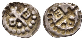 ESTONIA. Tartu (Dorpat, Bistum). Anonymous (14th-15th century). Brakteat.

Obv: Crossed key and sword; pellet.
Rev: Incuse of obverse. 

Neumann 363; ...