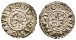 FRANCE. Provence (Marquisate). Raymond VI-VII (1194–1249). Denier.

Obv: Crescent and star.
Rev: Cross pommetée.

Boudeau 787.

Condition: Good very f...
