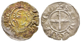 FRANCE. Souvigny. Anonymous. (mid-late 12th century). Denier. 

Obv: SES° MAIOLVS.
Facing bust of St. Mayeul, holding crozier over right shoulder. 
Re...
