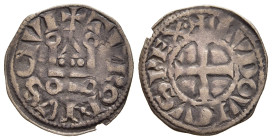 FRANCE. Royal. Louis IX (1226–1270). Denier Tournois.

Obv: + LVDOVICVS REX.
Cross pattée. 
Rev: + TVRONVS CIVIS.
Châtel tournois; pellet on crossbar ...