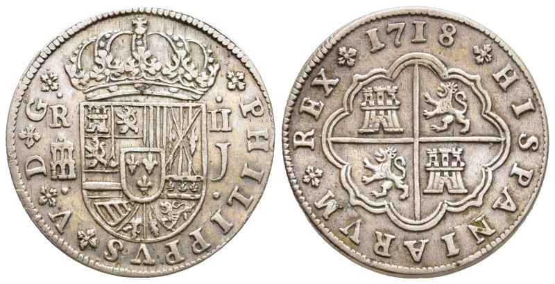 SPAIN. Philip V (1700-1746). 2 Reales 1718. Segovia.

AC 947.

Condition: Extrem...