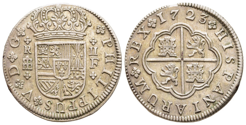 SPAIN. Philip V (1700-1746). 2 Reales 1723. Segovia.

AC 958.

Condition: Extrem...