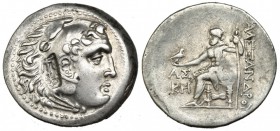 MACEDONIA. Alejandro III. Aspendos. Tetradracma. Resello ancla en el anv. AR 16,4 g. COP-2911. EBC-/MBC.