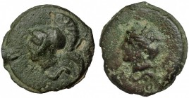 ACUÑACIONES ANÓNIMAS. Semis (280-276 a.C.). A/ Cabeza de Minerva con casco a izq., debajo signo de valor: S. R/ Cabeza femenina a izq., debajo signo d...