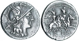 ITIA. Denario. Roma (145 a.C.). SB-1.FFC-759. MBC+. Muy escasa.