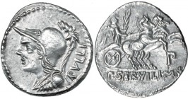 SERVILIA. Denario. Norte de Italia (100 a.C.). FFC-1118. SB-14. EBC+.