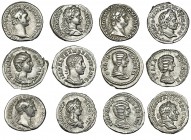 9 denarios: Trajano, Antonino Pío (2), Julia Maesa, Caracalla (2), Geta (2) y Gordiano III. Calidad media MBC+.