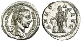 ALEJANDRO SEVERO. Denario. Roma (233-235). R/ Annona sosteniendo espigas y cornucopia. ric-133. sc.