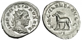 FILIPO I. Antoniniano. Roma (248). R/ Antílope avanzando a izq. RIC-21. EBC+.