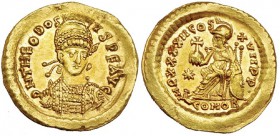 TEODOSIO II. Sólido. Constantinopla (441-450). RIC-292. EBC/EBC+.