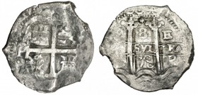 8 reales. 1678. Potosí. E. CA-354. BC+/MBC.