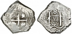 8 reales. 1749. Potosí. q. VI-375. Vanos. MBC.