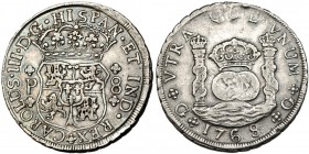 8 reales. 1768. Nueva Guatemala. P. VI-853. MBC+. Escasa.