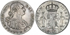 8 reales. 1796. N. Guatemala. M. VI-737. Bonita pátina. EBC+/EBC.