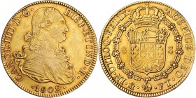 8 escudos. 1802. México. FT. VI-1339. MBC-/MBC.