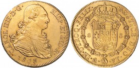 8 escudos. 1803. México. FT. VI-1340. Limpiada. MBC+/EBC-.