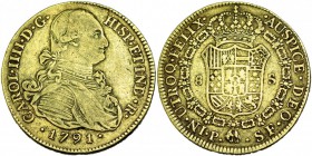 8 escudos. 1791. Popayán. SF. VI-1371. MBC-.