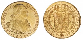 8 escudos. 1804. Popayán. JF. VI-1384. B.O. EBC+.