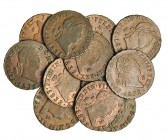 12 monedas de 2 maravedís: 1815, Jubia con oxidaciones; 1831, Segovia (4); 1832, Segovia (7). Varias con R.B.O. Dos BC+/MBC- y el resto MBC+/EBC.
