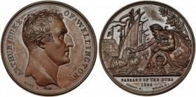 Medalla Wellington. 1809. Paso del Duero. Bronce Ø 41 mm. Grabador: Dubois. Diseñada por Mudie. SC.