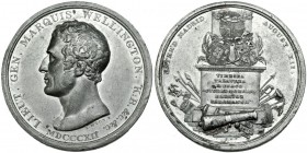 Medalla Wellington. 1812. Entrada en Madrid. Grabador: T. Wyon. Metal blanco Ø 45mm. EBC.
