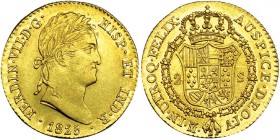 2 escudos. 1825. Madrid. AJ. VI-1348. R.B.O. EBC+.