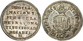 Medalla de proclamación mayoría de edad. 1843. Palma de Mallorca. AR 22mm. H-11. EBC.
