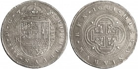 Escuela de Grabadores. Fantasia del Centen. 1661. Segovia. R. AR 76 mm. 188,7 g. Marcas en el canto. EBC. Rara.
