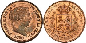 10 céntimos de real. 1859. Segovia. VI-136. B.O. EBC+/SC.