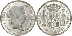 20 reales. 1858. Madrid. VI-514. R.B.O. EBC-/EBC.
