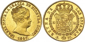 80 reales. 1847. Barcelona. PS. VI-590. EBC+/SC.
