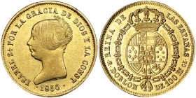 Doblón de 100 reales. 1850. Madrid. CL. VI-626. R.B.O. EBC-.