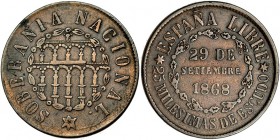 25 milésimas de escudo. 1868. Segovia. VII-7. MBC. Escasa.