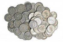 86 monedas de 50 céntimos: 1880 (3). 1881, 1885 (3), 1889 (2), 1892 *2-2, 1892 (8), 1894 (7), 1900 (7), 1904 pcv (13) 1904 smv (30) 1910 (5) y 1926 (6...