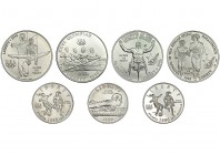 ESTADOS UNIDOS DE NORTEAMÉRICA. Lote 7 monedas de los Juegos Olímpicos y Paralímpicos de Atlanta. 1/2 dólar: 1996 S, KM-267; 1966 s (2), KM-271, SC y ...