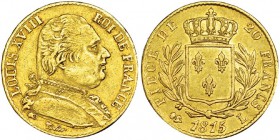 FRANCIA. 20 francos. 1815. L. Bayona. KM-706.4. MBC+.