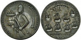 GRAN BRETAÑA. Medalla Almirante Vernon. PORTO.BELLO. 22 de noviembre . 1739. FUERTE CHAGRE en el campo del anv. AE 37,5 mm. MBC+.