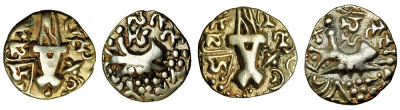 INDIA. Cachemira. Dinar (2 monedas). Finales del S. VIII. Pratapaditya o Uinhyap...