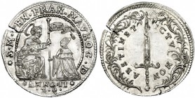 ESTADOS ITALIANOS. Venecia. Osela. Año II (1689). Duque Francisco Morosini. Grieta. EBC. Rara.