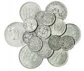 PORTUGAL. Lote de 17 monedas: 8 de 2’5 escudos de 1932 a 1048; 2 de 5 escudos 1933 y 1960; 2 de 10 escudos 1932 y 1954; 1 de 20 escudos 1953 y 3 de 19...