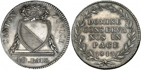 SUIZA. Zürich. 40 Batzen. 1813 B. KM-190. Pátina gris. EBC-.