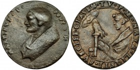 VATICANO. Medalla de restitución. Martín I. Realizada en la segunda mitad del siglo XVI. r/ p. me. nave. liosti. susciPe. clavem. tv. AE fundido 40 mm...