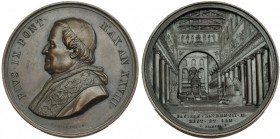 VATICANO. Medalla. Pío IX. Año XXVIII. R/ BASIL.S.LAURENTII.M. REST. ET.ORN. AE 43mm. Grabador Bianchi. EBC+.