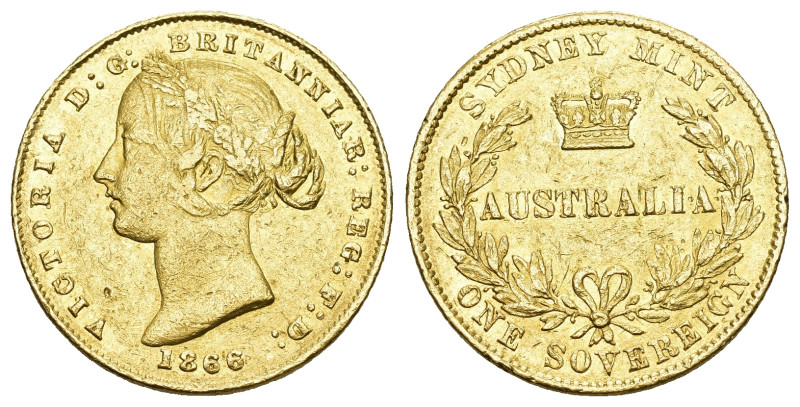 Australien 1866
AUSTRALIEN. Victoria, 1837-1901. Sovereign 1866, Sydney. 7.98 g...