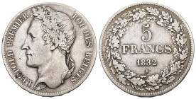 Belgien 1832
BELGIEN Königreich Leopold I. 1831-1865. 5 Francs 1832. 25.02 g. KM 3.1. sehr schön