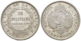 Bolivien 1873
BOLIVIEN - Republik seit 1825 50 Centavos 1873 PTS-FE Potosi. - KM:161.2 bis unzirkuliert