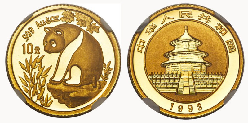 China 1993
CHINA. Volksrepublik. 10 Yuan 1993. Panda. 3.12 g. KM 474. Fr. B7. N...